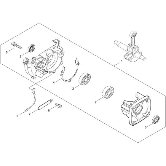 Crankcase for ECHO SRM-236TES/U Brushcutter