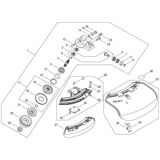 Gear Case, Shield for ECHO SRM-237TES/L Brushcutter