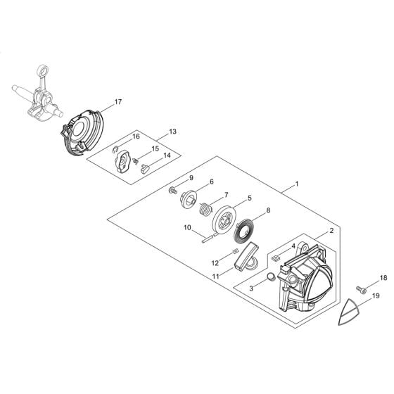 Recoil Starter, Pully for ECHO SRM-2620ES/L Brushcutter