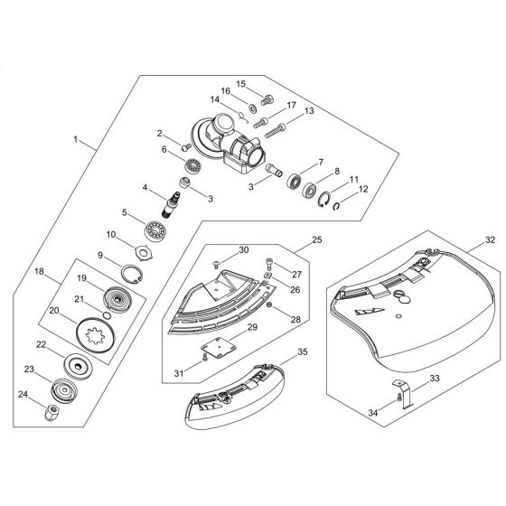 Gear Case, Shield for ECHO SRM-2620ES/U Brushcutter