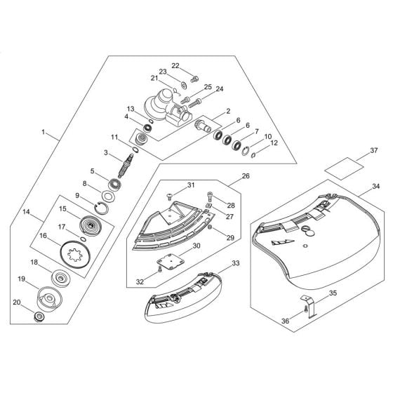 Gear Case, Shield for ECHO SRM-2620TES/U Brushcutter