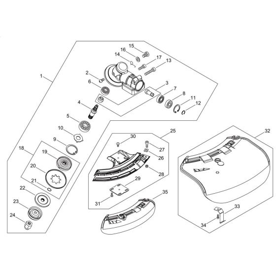 Gear Case, Shield for ECHO SRM-2621ES/L Brushcutter