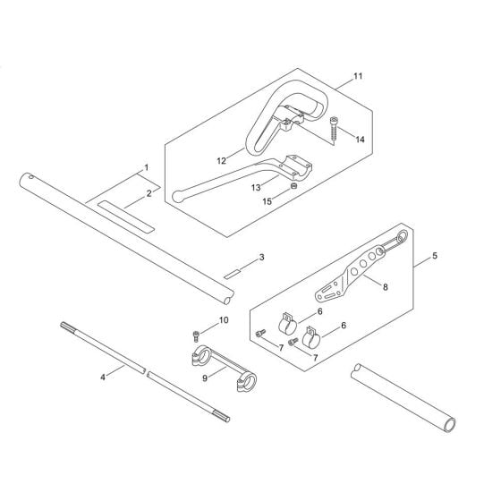 Main Pipe, Handle for ECHO SRM-2621ES/L Brushcutter