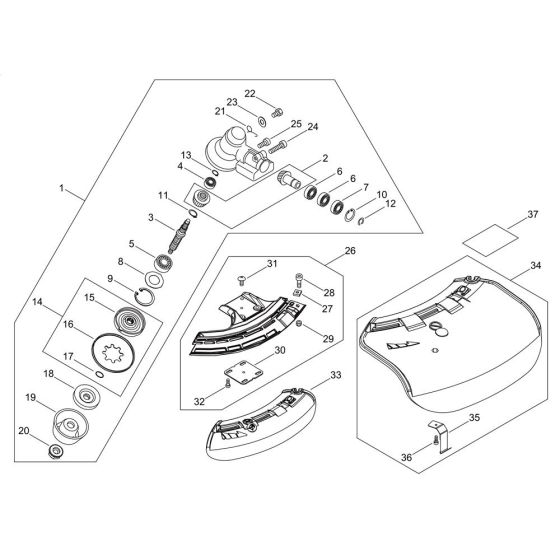 Gear Case, Shield for ECHO SRM-2621TES/L Brushcutter