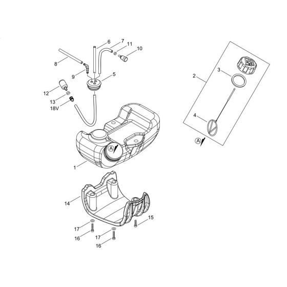 Fuel Tank for ECHO SRM-2621TES/L Brushcutter