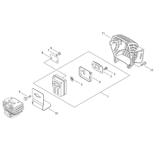 Muffler for ECHO SRM-265/L Brushcutter