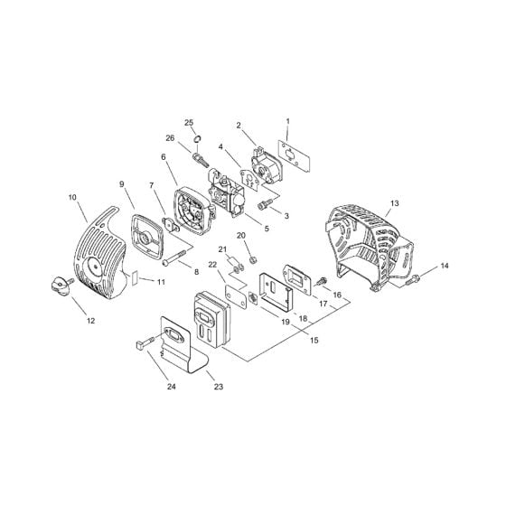 Air Cleaner, Carburettor, Muffler for ECHO SRM-265ES/L Brushcutter