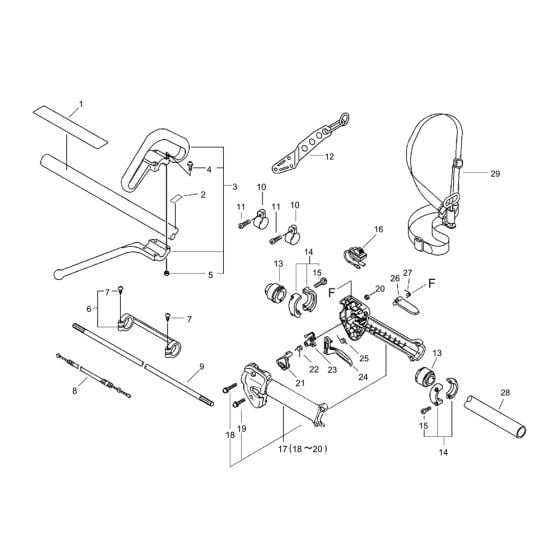 Handle for ECHO SRM-265ES/L Brushcutter