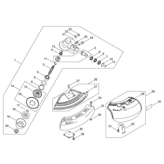 Gear Case, Shield for ECHO SRM-265TES/U Brushcutter