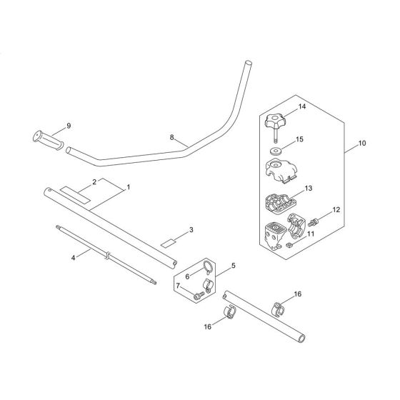 Main Pipe, Handle for ECHO SRM-265TES/U Brushcutter