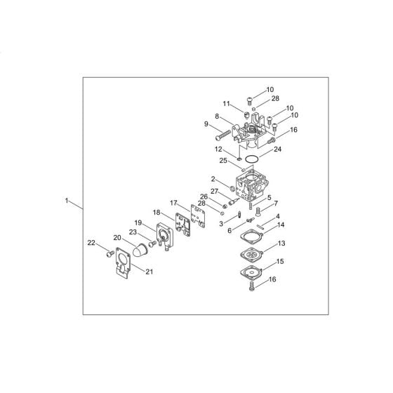 Carburettor for ECHO SRM-265TES/U Brushcutter