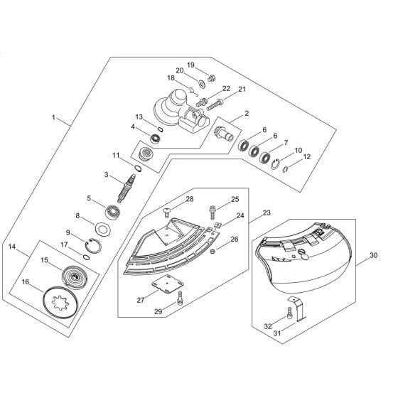 Gear Case, Shield for ECHO SRM-300TES/L Brushcutter