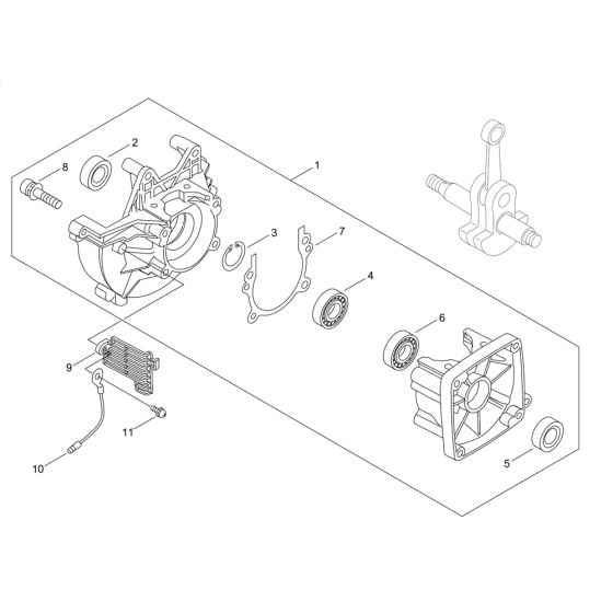 Crankcase for ECHO SRM-300TES/L Brushcutter