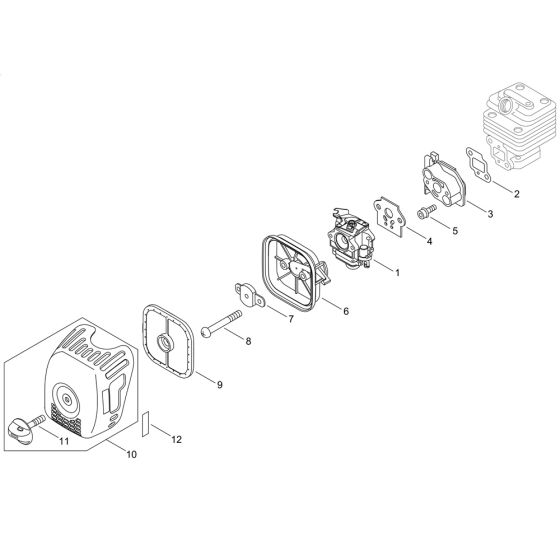 Air Cleaner, Carburettor for ECHO SRM-300TES/L Brushcutter