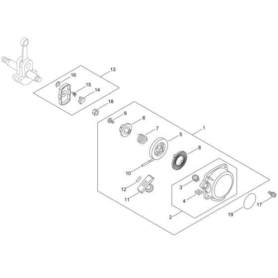 Recoil Starter, Pully for ECHO SRM-300TES/L Brushcutter