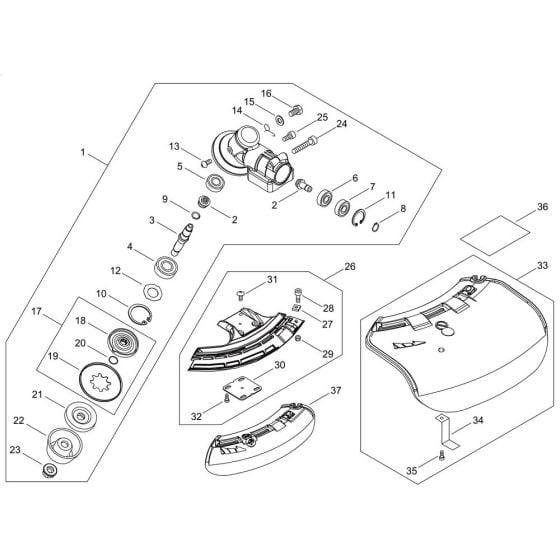 Gear Case, Shield for ECHO SRM-3021TES/L Brushcutter