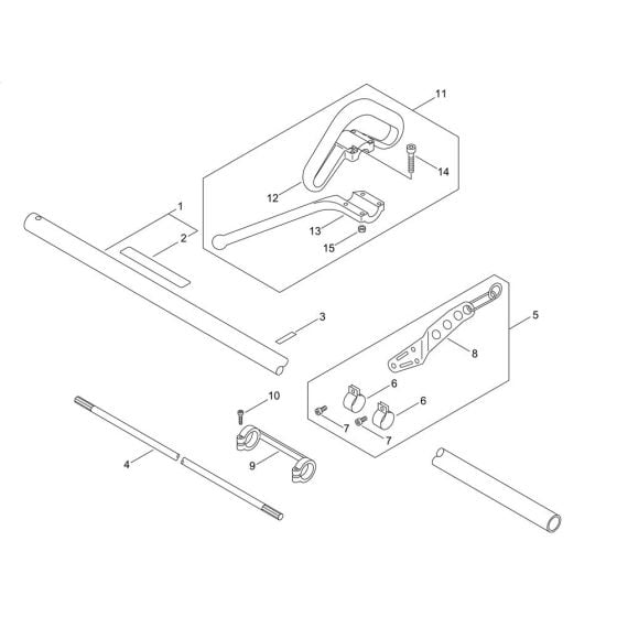 Main Pipe, Handle for ECHO SRM-3021TES/L Brushcutter