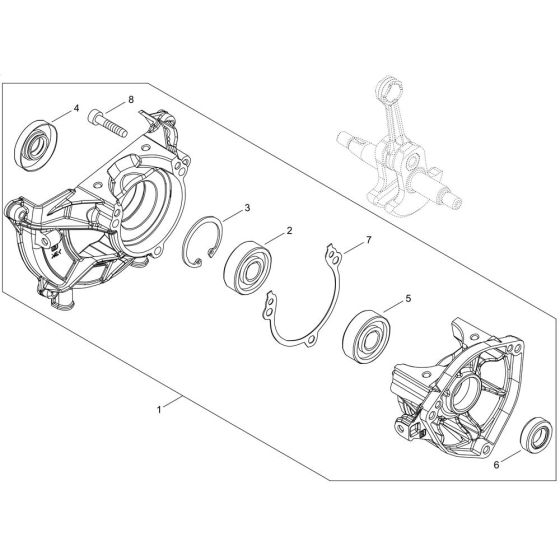 Crankcase for ECHO SRM-3021TES/L Brushcutter