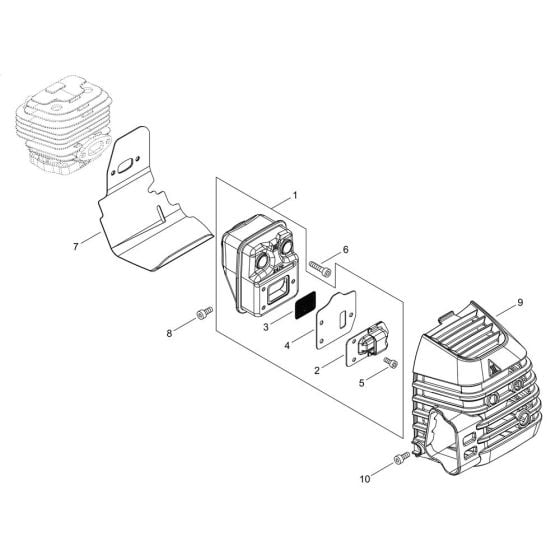 Muffler for ECHO SRM-3021TES/L Brushcutter