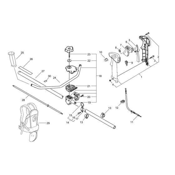 Handle for ECHO SRM-335ES/U Brushcutter