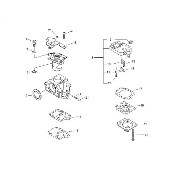 Carburettor for ECHO SRM-335ES/U Brushcutter