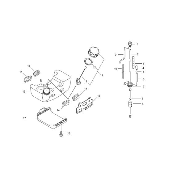 Fuel Tank for ECHO SRM-335TES/L Brushcutter