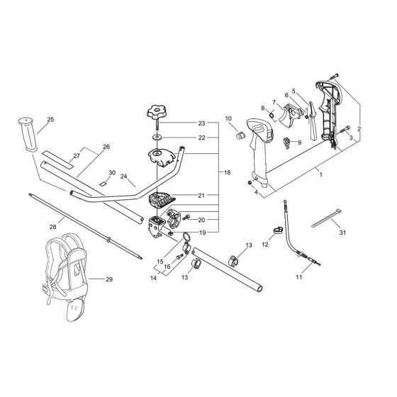 Handle for ECHO SRM-335TES/U Brushcutter