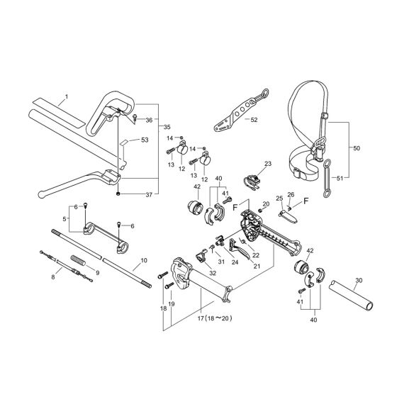 Handle for ECHO SRM-350ES/L Brushcutter