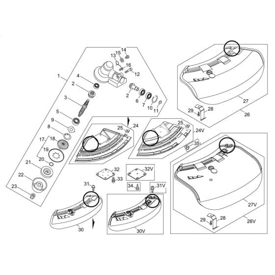 Gear Case, Shield for ECHO SRM-350ES/U Brushcutter