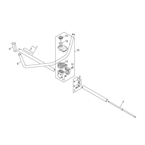 Main Pipe, Handle for ECHO SRM-350ES/U Brushcutter