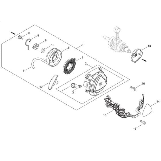 Recoil Starter, Pully for ECHO SRM-3611T/L Brushcutter