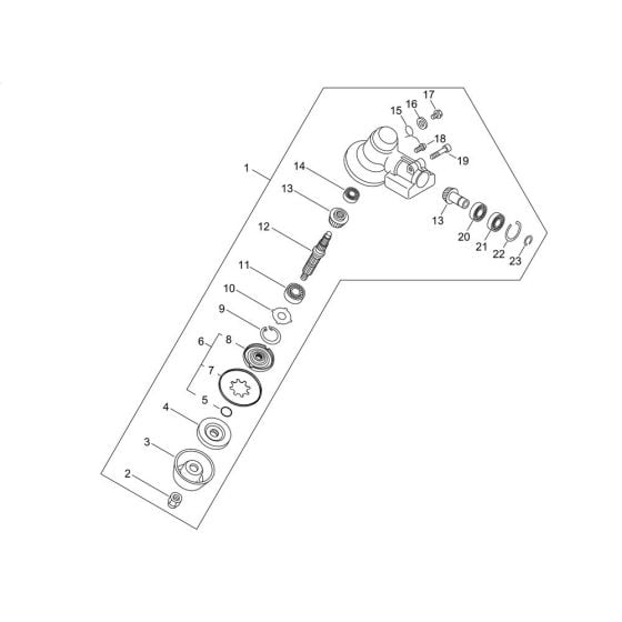 Gear Case for ECHO SRM-410ES/U Brushcutter