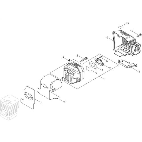 Muffler for ECHO SRM-420ES-LW Brushcutter