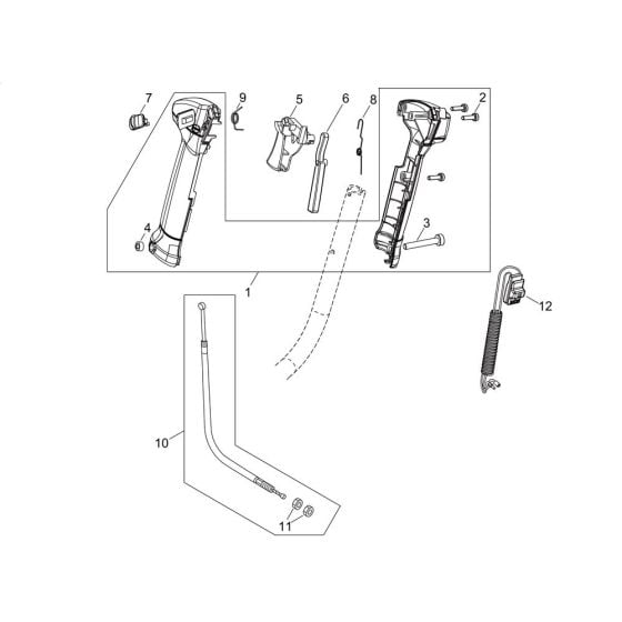 Throttle for ECHO SRM-520ES/U Brushcutter