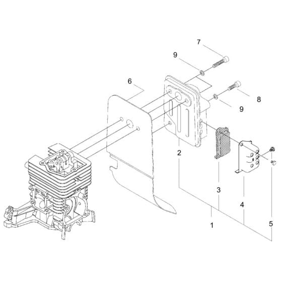 Muffler for ECHO SRMF-250 Brushcutter