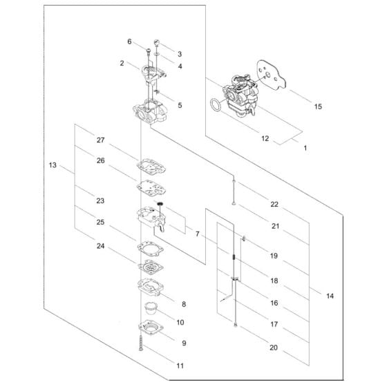 Carburettor for ECHO SRMF-250 Brushcutter