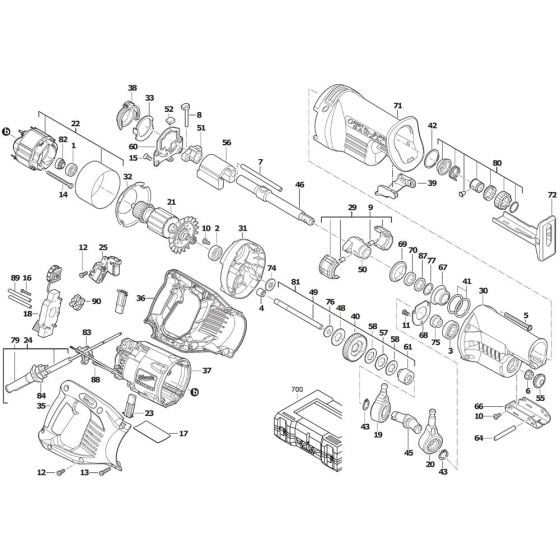 Complete Assembly for Milwaukee SSPE1500X Reciprocating Saw