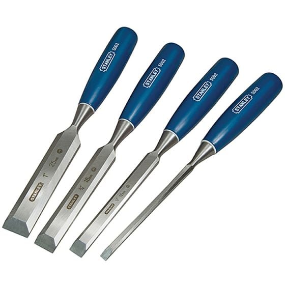 5002 Bevel Edge Chisel Set of 4: 6, 12, 18 & 25mm by Stanley - 0-16-129