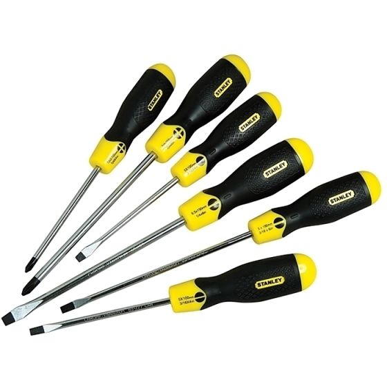 Cushion Grip Parallel/Flared/Phillips Screwdriver Set of 6 by Stanley - 0-65-007