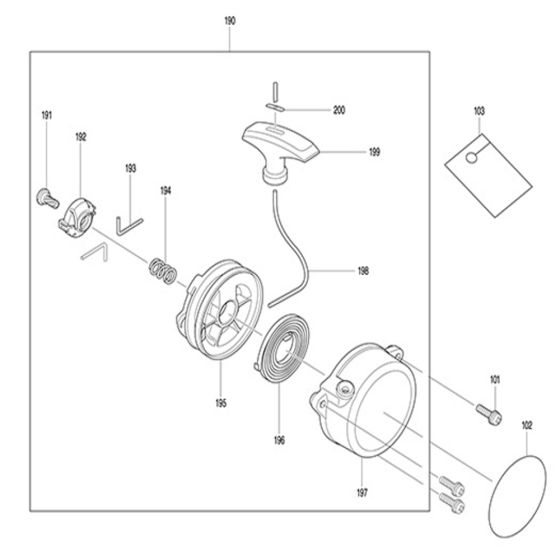 Starter Assy for Makita EB5300TH Backpack Blower