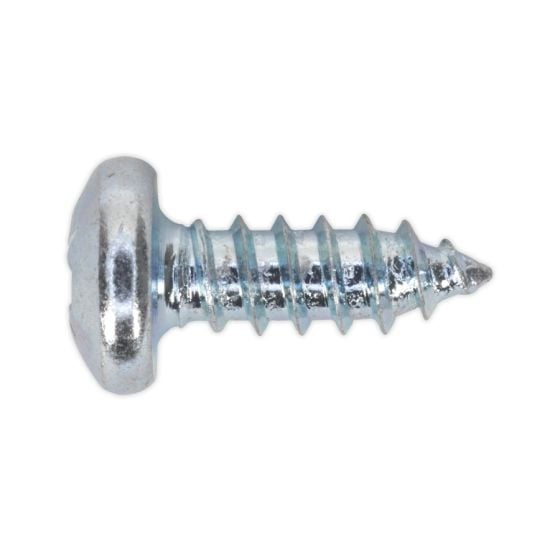 Self Tapping Screw 4.8 x 13mm Pan Head Pozi Zinc DIN 7981CZ Pack of 100 Sealey Part No. STPP4813