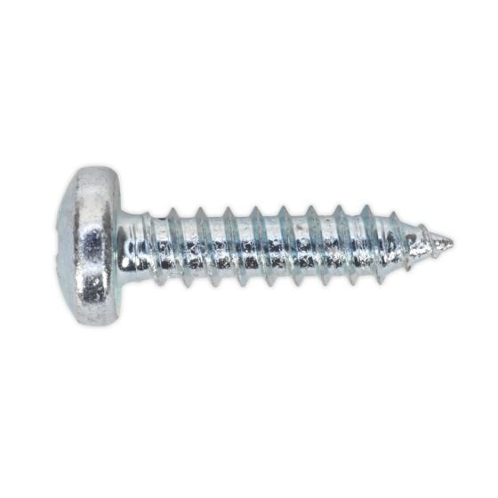 Self Tapping Screw 4.8 x 19mm Pan Head Pozi Zinc DIN 7981CZ Pack of 100 Sealey Part No. STPP4819