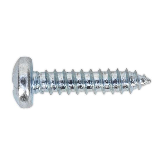 Self Tapping Screw 5.5 x 25mm Pan Head Pozi Zinc DIN 7981CZ Pack of 100 Sealey Part No. STPP5525