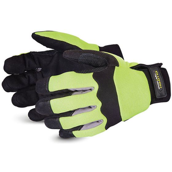 Clutch Gear Hi-Viz Machanics Glove - Fully Lined Punkban PVC Sure Grip XL