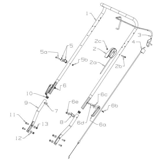 Handle Assembly for Morrison Surecut L (2018 Dec 465718) Push Mower