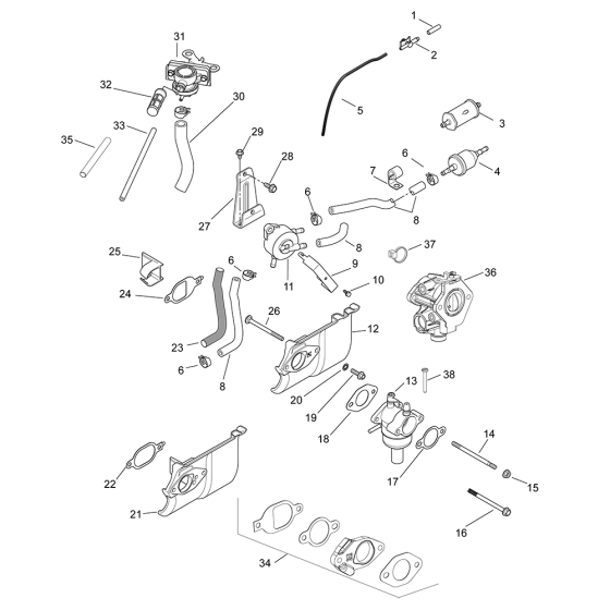 Fuel System for Kohler SV471 Engines