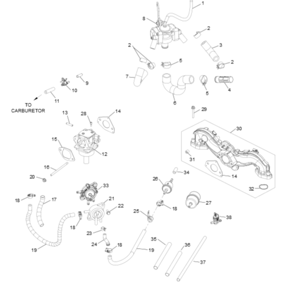 Fuel System for Kohler SV710 Engines