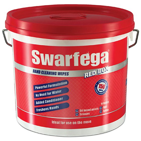 Red Box Heavy-Duty Trade Hand Wipes (150) by Swarfega - SRB150W