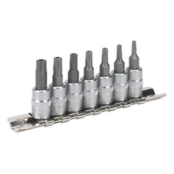 TRX-TS Security Socket Bit Set 7pc 1/4"Sq Drive Sealey Part No. SX106