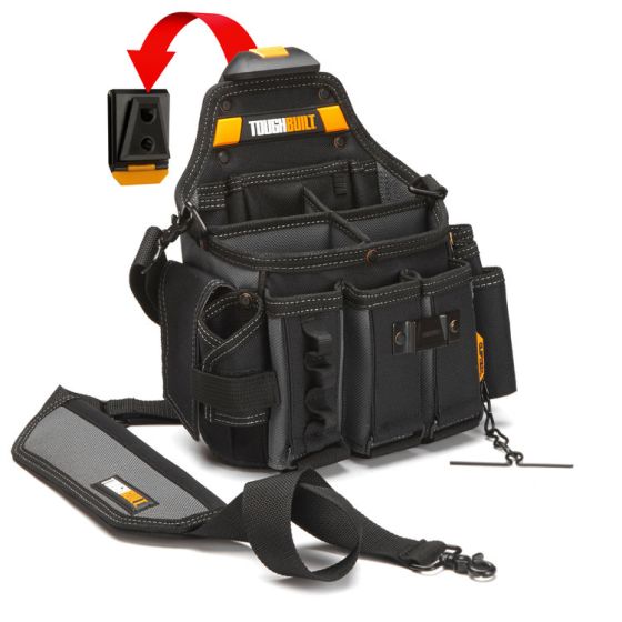 ToughBuilt Master Electrician Pouch & Strap Clips on-off c/w 25 pockets